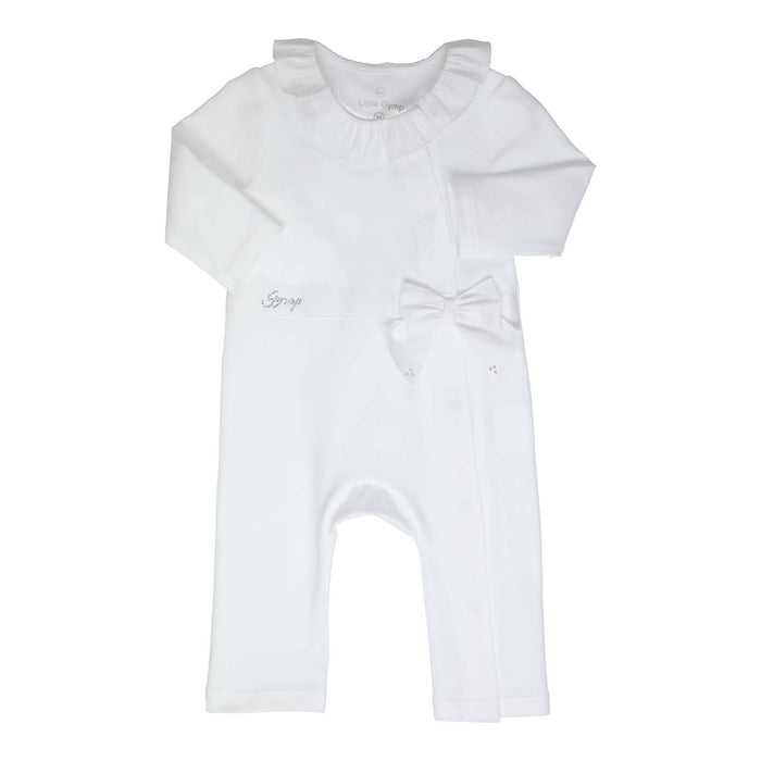 Creepersuit Aerobic Collar and Bow White